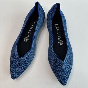 NEW Rothy’s The Point Flat in Lapis Python Blue -  Women’s 7